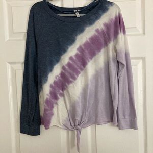Long sleeve purple tie-dye